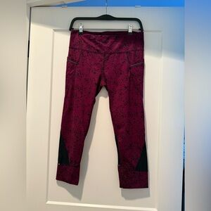 Athleta Maroon and Black Leggings